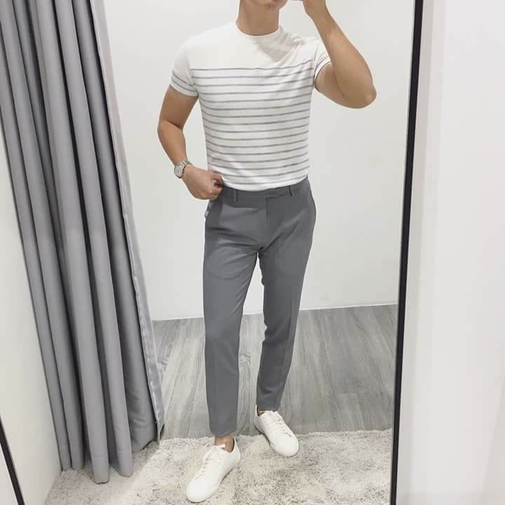 Quần âu xám ghi nam cao cấp. Không nhăn không xù. Chất mát. Vải mịn | BigBuy360 - bigbuy360.vn