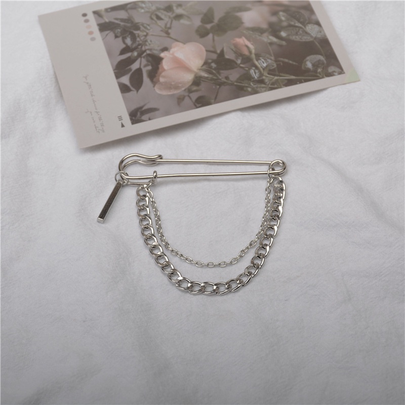 Ghim Cài Áo Hình Dây Xích Kim Loại Phong Cách Harajuku Hip Hop Thời Trang Cho Nam Và Nữ