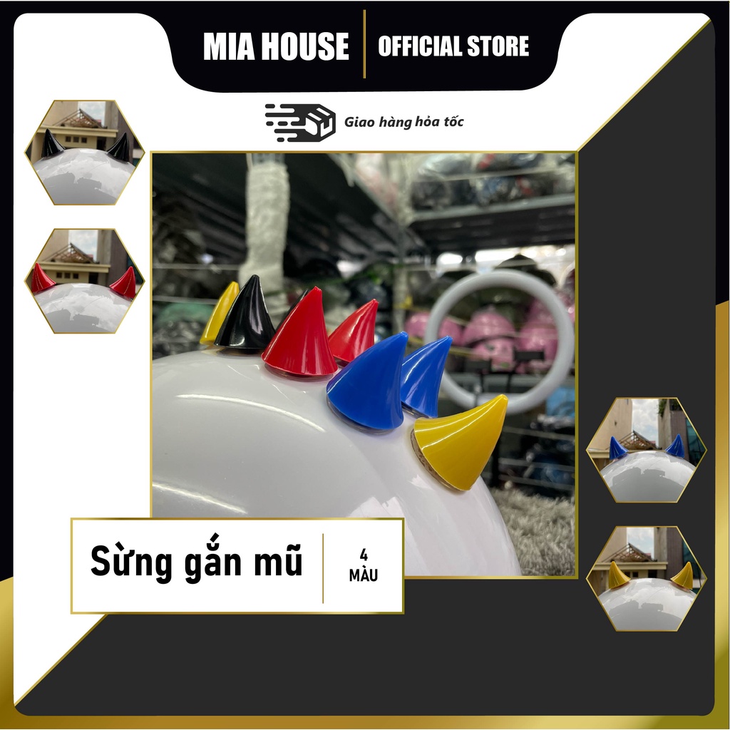 MUA 2 GIẢM 9%-Sừng mini hottrend rẻ đẹp độc lạ đủ màu gắn mũ bảo hiểm, xe máy siêu chắc chắn- có đế hút và miếng dán 3M