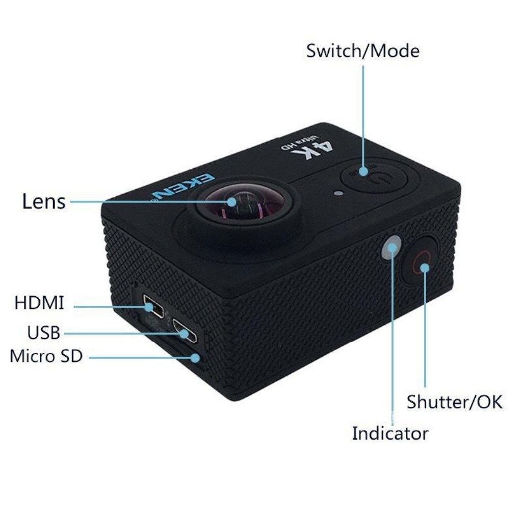 Camera Hành Trình Eken Ultra HD Wifi Quay Video 4K Tặng Đầy Đủ Bộ Phụ Kiện Sports Lắp Đặt Trên Cả Ô Tô Xe Máy | BigBuy360 - bigbuy360.vn