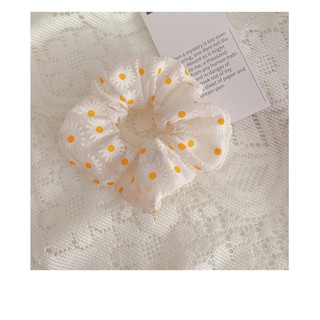 CỘT TÓC HOA DAISY TRẮNG SCRUNCHIES