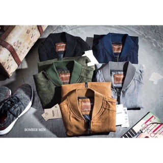 Áo khoác bomber da lộn Pull&Bear vnxk