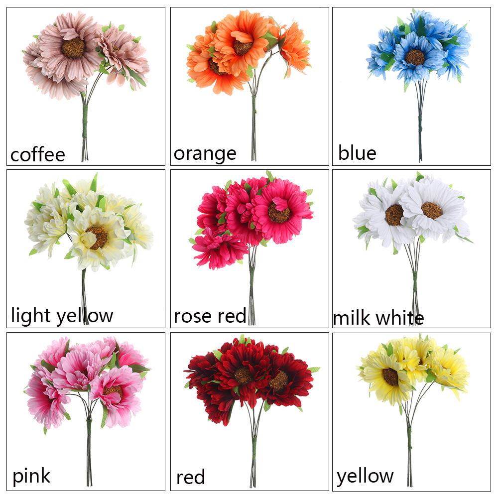 Set 6 Hoa Mẫu Đơn Giả Bằng Lụa Trang Trí Nhà Cửa