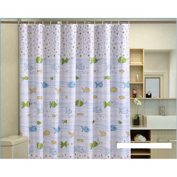 [Nhung bebu]  Rèm phòng tắm có kèm móc nhựa rèm chống nước 180cm x 180cm