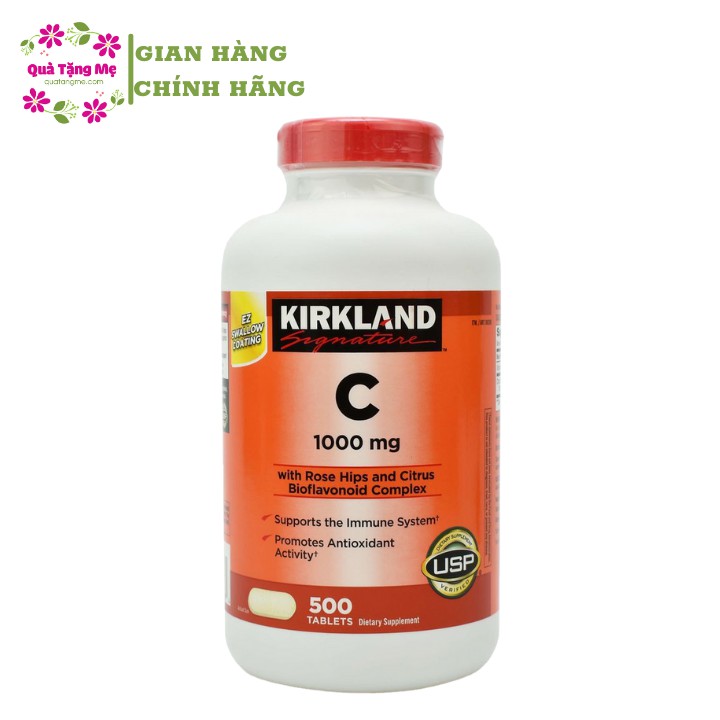 Viên uống bổ sung Vitamin C Kirkland Signature 1000mg hộp 500 viên - Healthy Care quatangme