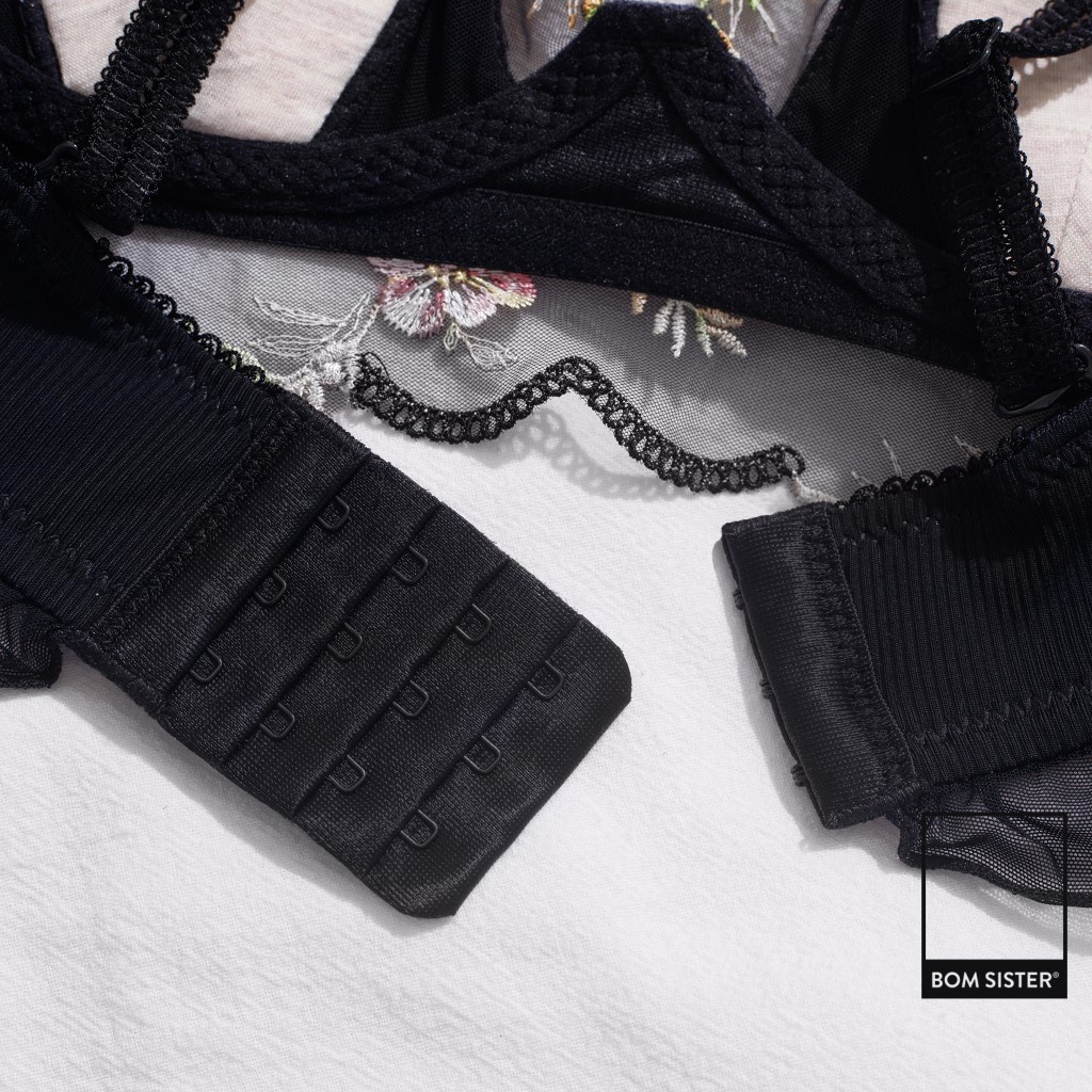 Áo lót không mút thun lạnh viền ren hoa không gọng thoải mái BOM SISTER A6776