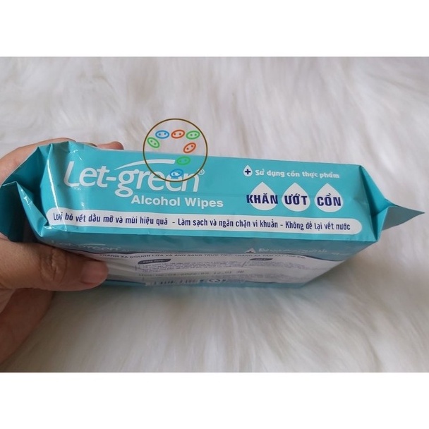 Thùng 36 gói khăn giấy ướt Cồn Let green 50M