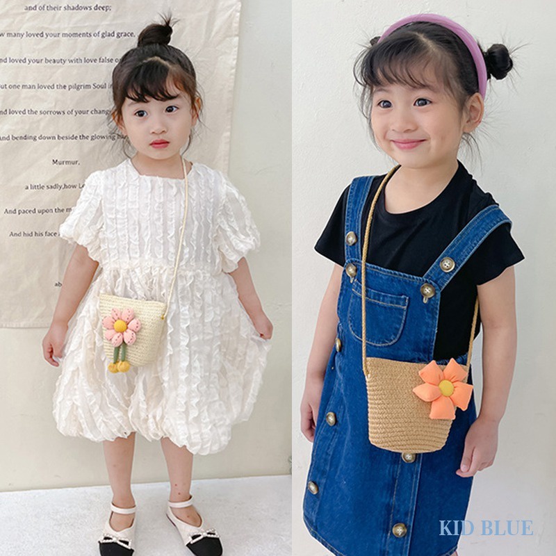 Túi Đeo Vai Bằng Rơm Thời Trang Mùa Hè Dễ Thương Dành Cho Bé Gái