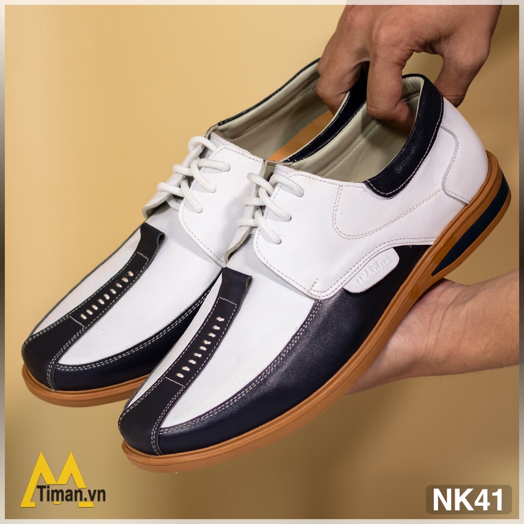 Giày da nam buộc dây TIMAN NK41 da thật cao cấp bền bỉ sang trọng bảo hành 5 năm