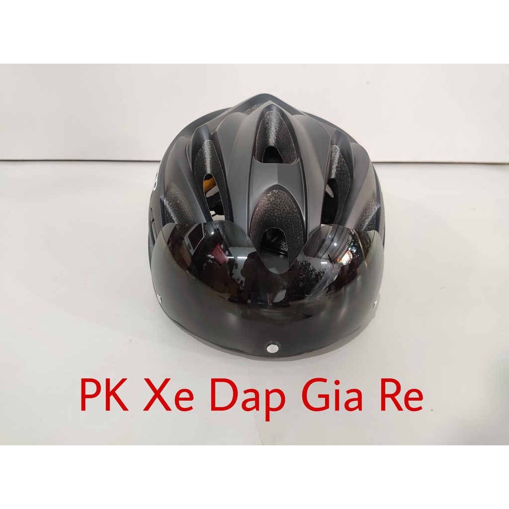 Mũ bảo hiểm xe đạp Promend TK-12H09 có kính, Mũ bảo hiểm xe đạp đua, xe đạp leo núi cao cấp