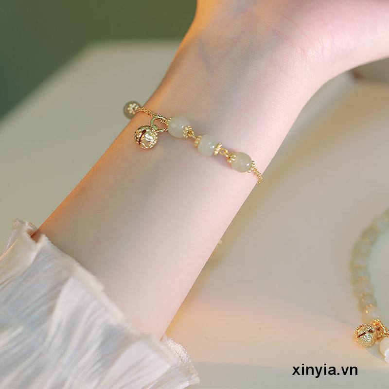Vòng Tay Chuông Đá Ngọc Bích Nhân Tạo Hetian Làm Quà Tặng Cho Bạn Gái