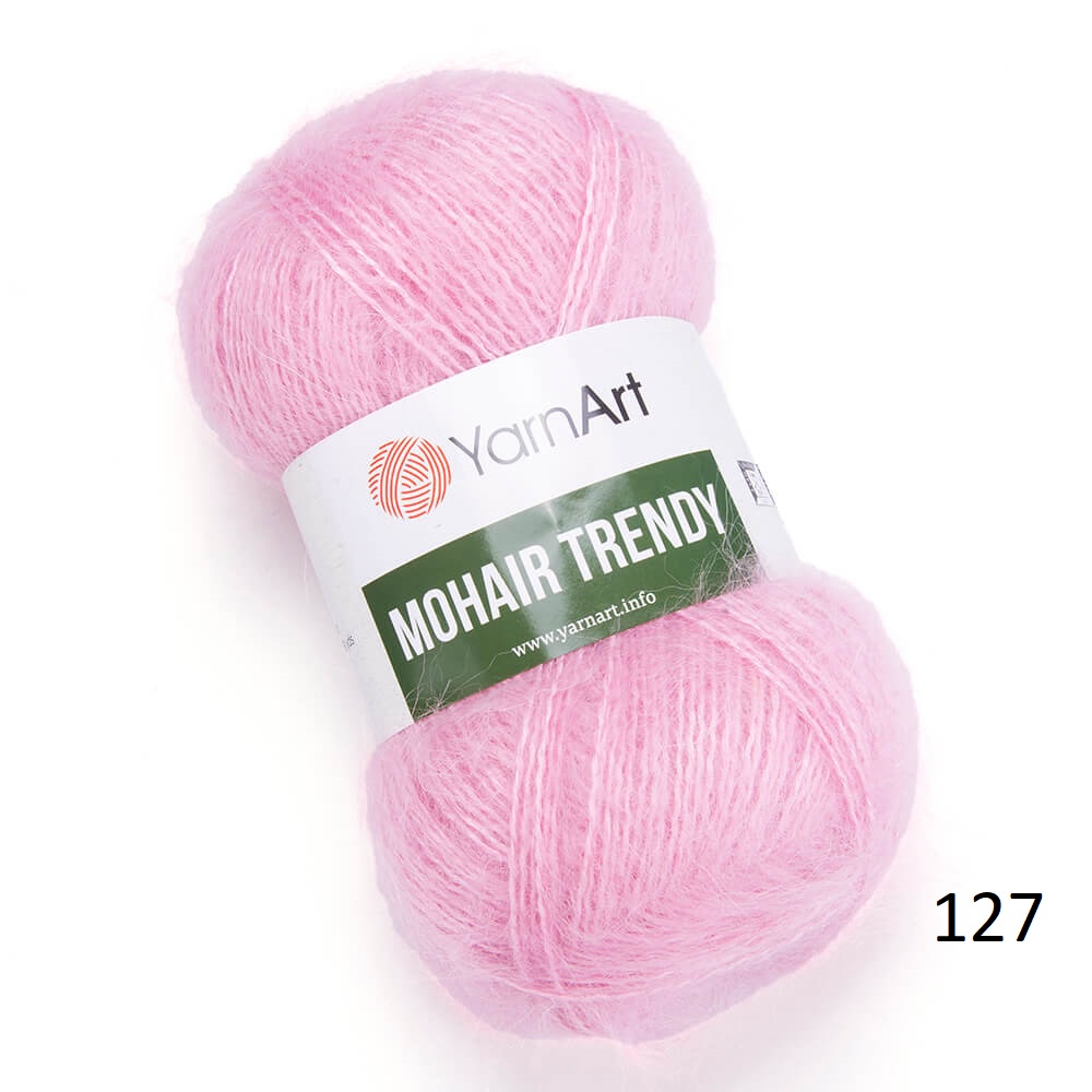 Cuộn len Mohair Trendy màu trơn hãng Yarnart lông siêu mềm mượt, đan móc áo, nón, khăn cực xinh