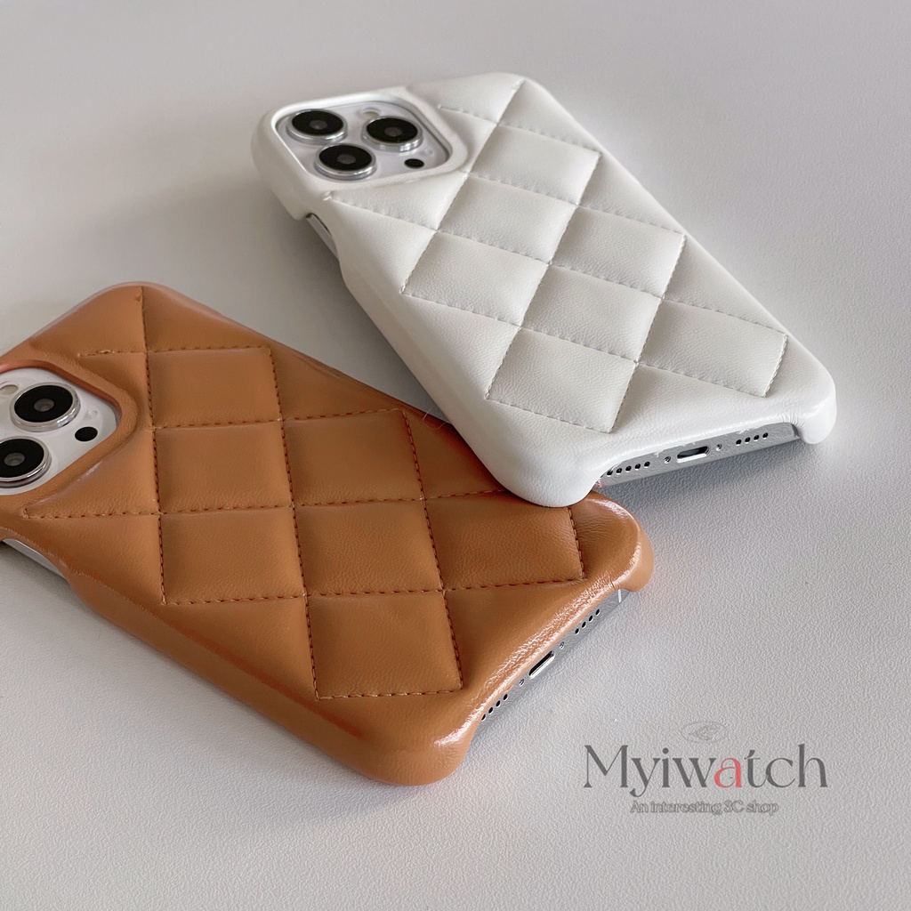Ốp Da Màu Macaron Cho iphone 15 14 Pro Max 13 12 Pro Max 14 15 Plus Bảo Vệ Họa Tiết Hình thoi Đơn Giản Bảo Vệ Toàn Diện Chống Rơi cove