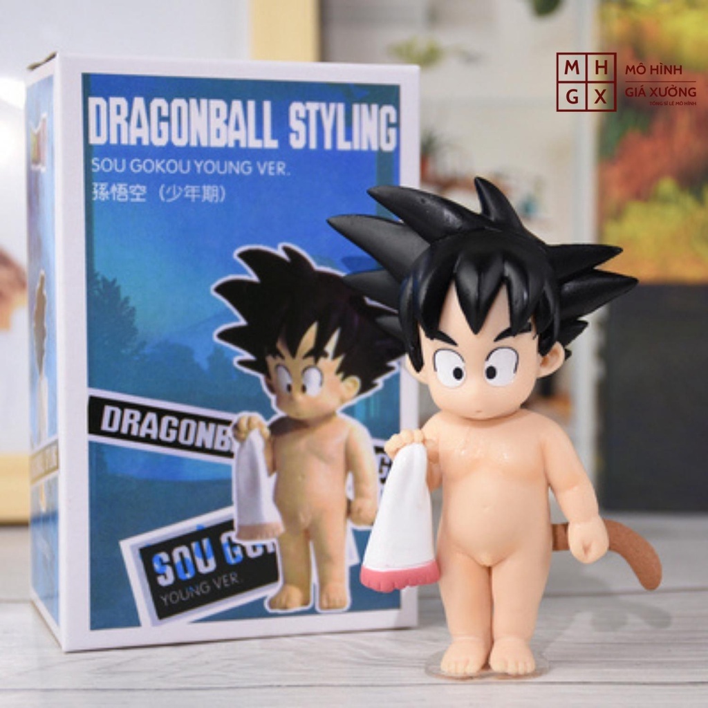 Siêu dễ thương Mô Hình Son Goku Hồi Bé Cởi Chuồng- Cao 10cm - Tượng Figure Songoku Dragonball