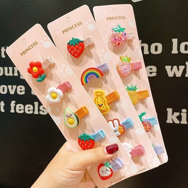 Set 5 Cặp Tóc Hoạt Hình Cho Bé Siêu Xinh
