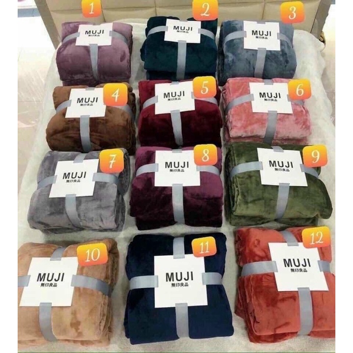 CHĂN LÔNG MUJI NHUNG TUYẾT HÀNG LOẠI 1 NHẬP KHẨU MỚI