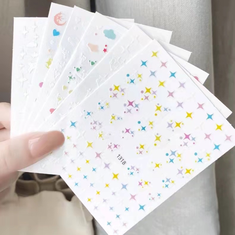 [Hàng mới về] Miếng dán trang trí móng tay có 6 phong cách độc đáo