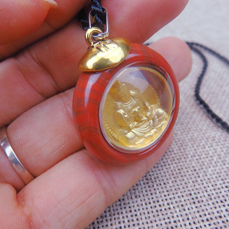 Mặt dây Chuyền hình Phật Bà Quan Âm, Di Lặc, Mạ Vàng 24k, Thích hợp cho Nam, Nữ Người Lớn, Trẻ em LX