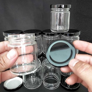 Hũ Làm Sữa Chua Thủy Tinh 100ml (combo 20 cái) mẫu trụ tròn nắp thiếc đen - Lọ chưng yến , đựng mật ong, dầu dừa