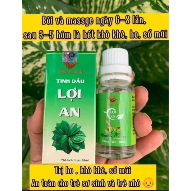 Tinh dầu Lợi An - bôi ho, sổ mũi, khò khè - Chính hãng 100%