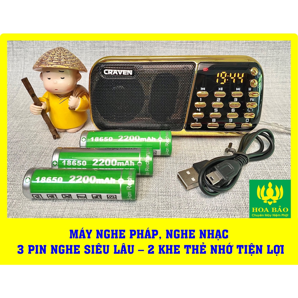 ✅Loa 3 Pin ✅ 2 Khe Thẻ Nhớ, Máy Craven 853 - Loa Nghe Pháp, Nghe Nhạc, Loa Học Tiếng Anh/FM/USB - SIÊU BỀN