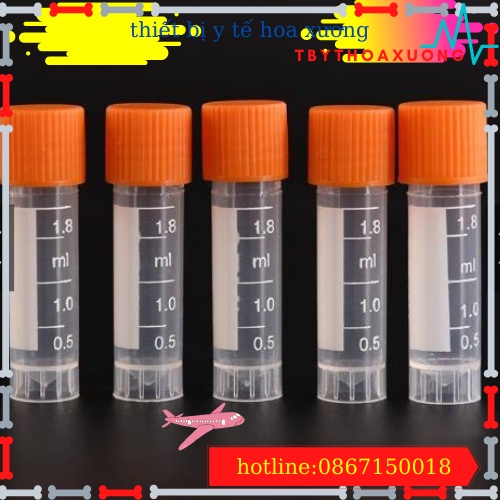Ống Cryo, Ống LưuTrữ Lạnh Tế Bào 1.8 ml [ Com Bo 100 ống ]