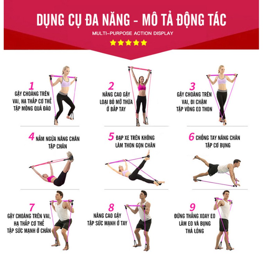 Gậy Yoga tập ngực Gobetters®️ Pilates Studio - Home and Garden