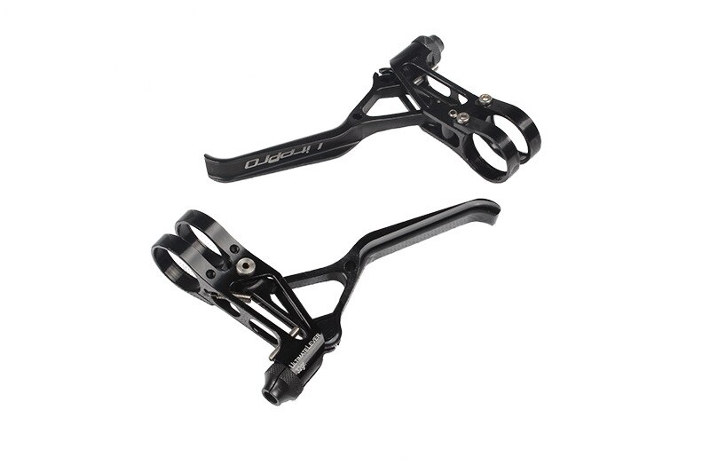 Má Phanh Tạm Thời Chữ V Bọc Da Siêu Nhẹ CNC 64g Cho Brompton 14 16 20 Inches