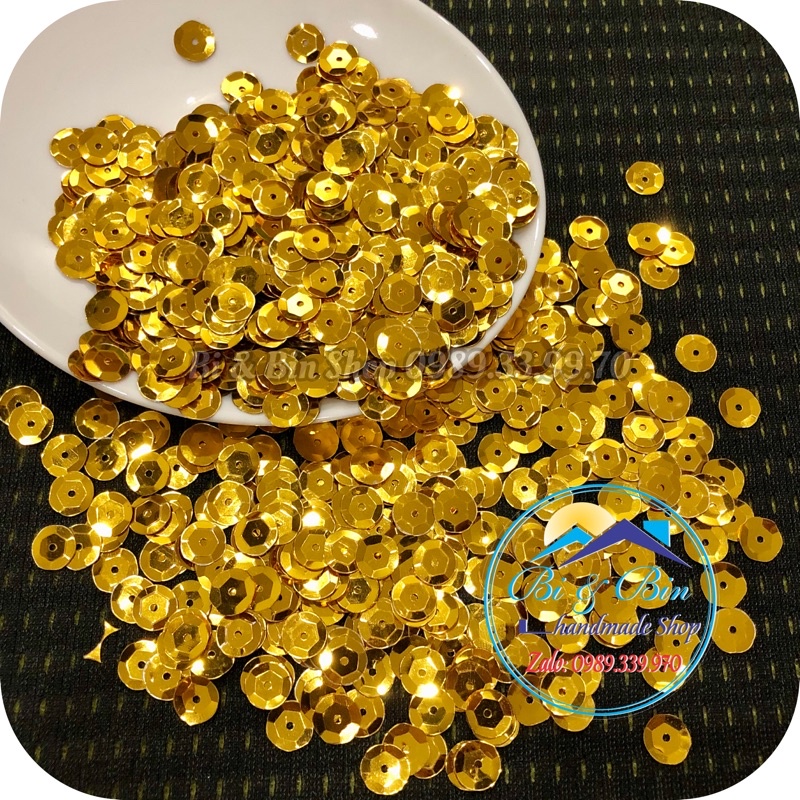 40g Kim Sa Mô Lục Giác 10mm Màu Kim Đính Kết Trang Phục Thời Trang
