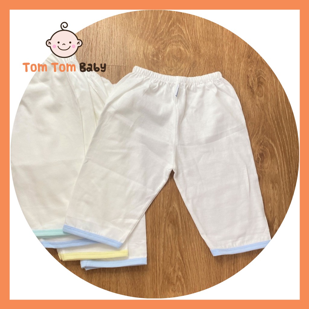 Quần sơ sinh dài Trắng JOU, chất vải cotton 100% mềm, mịn, thoáng mát cho bé trai, bé gái, hàng Việt Nam chất lượng