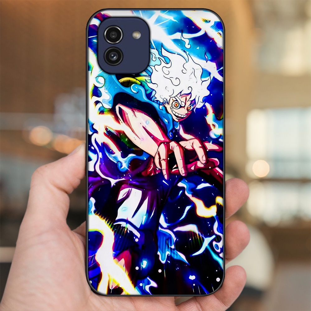 Ốp lưng Samsung A03 viền đen in hình Luffy One Piece