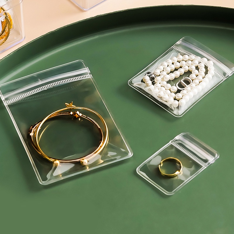 Set 10 Túi Nhựa PVC Trong Suốt Đựng Trang Sức Chống Nước Chống Oxy Hóa