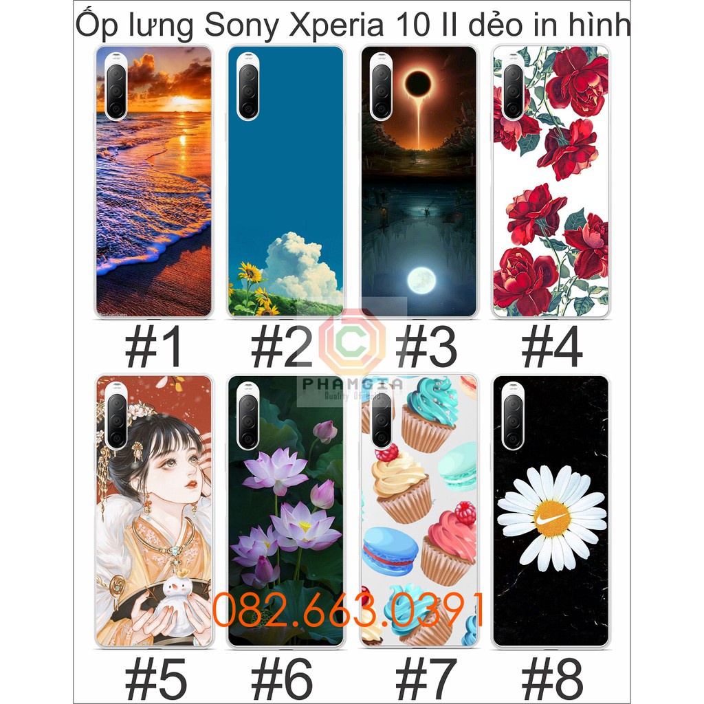 Ốp lưng Sony Xperia 10 ii dẻo in hình hoa sen siêu đẹp
