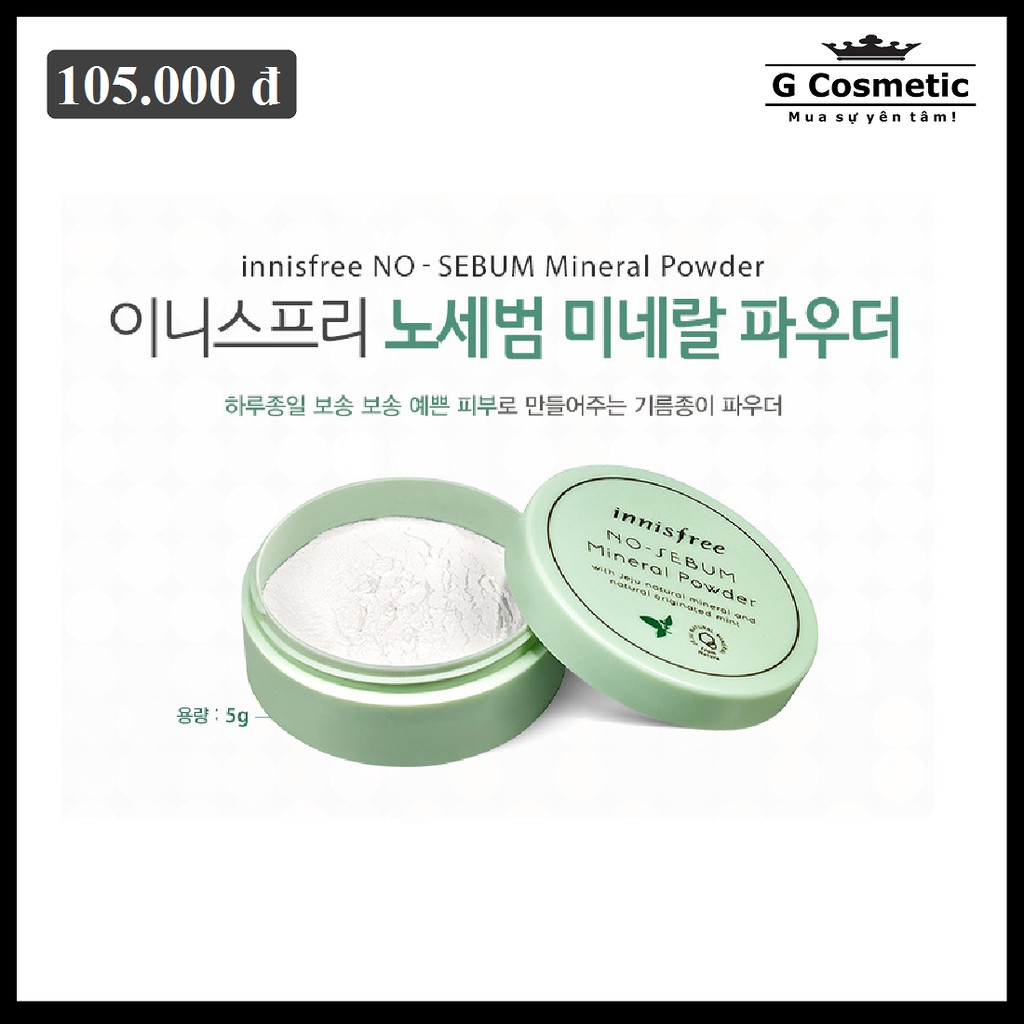 Phấn Phủ Bột Kiềm Dầu Không Màu Innisfree No-Sebum Mineral Powder 5gr (Bestseller)