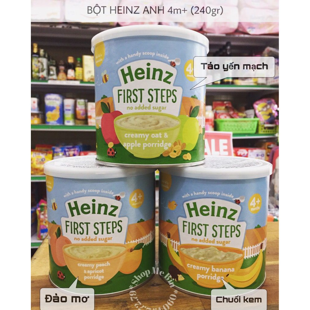 Bột ăn dặm Heinz Anh 4m+ date 4/2020