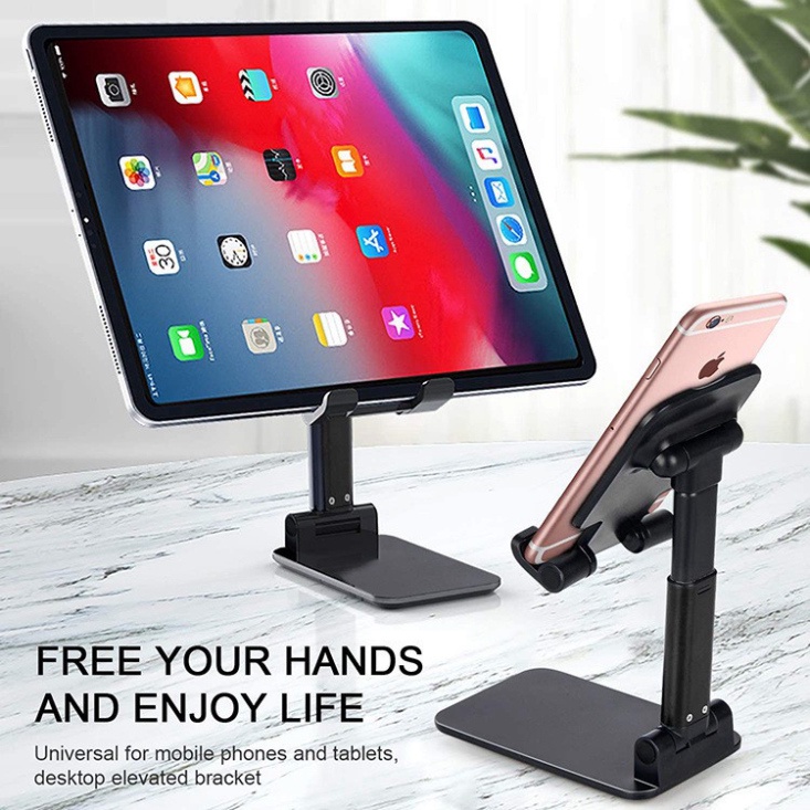 Giá Đỡ Điện Thoại Hợp Kim Cao Cấp Kẹp Điện Thoại Để Bàn Gấp Gọn Mang Đi Tiện Lợi GD