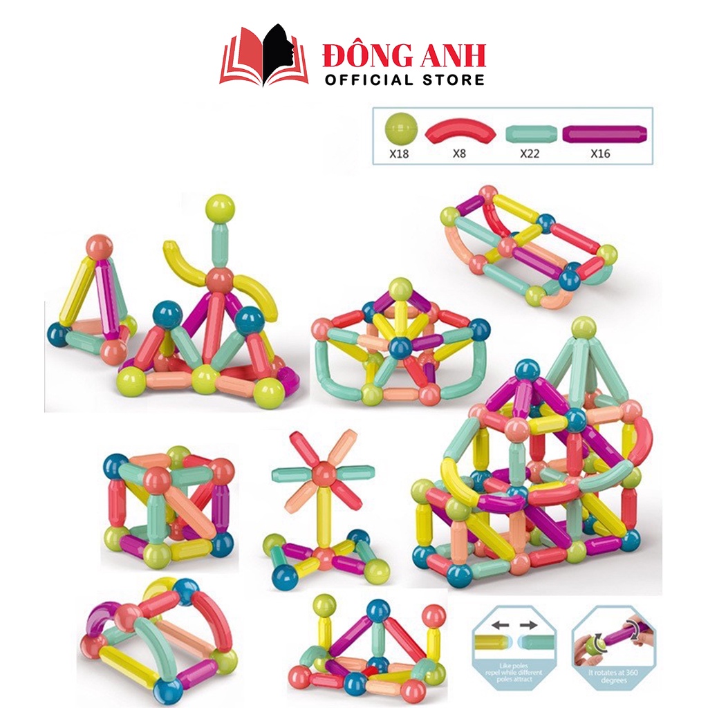 Bộ đồ chơi xếp hình nam châm Baostore giúp bé phát triển trí tưởng tượng