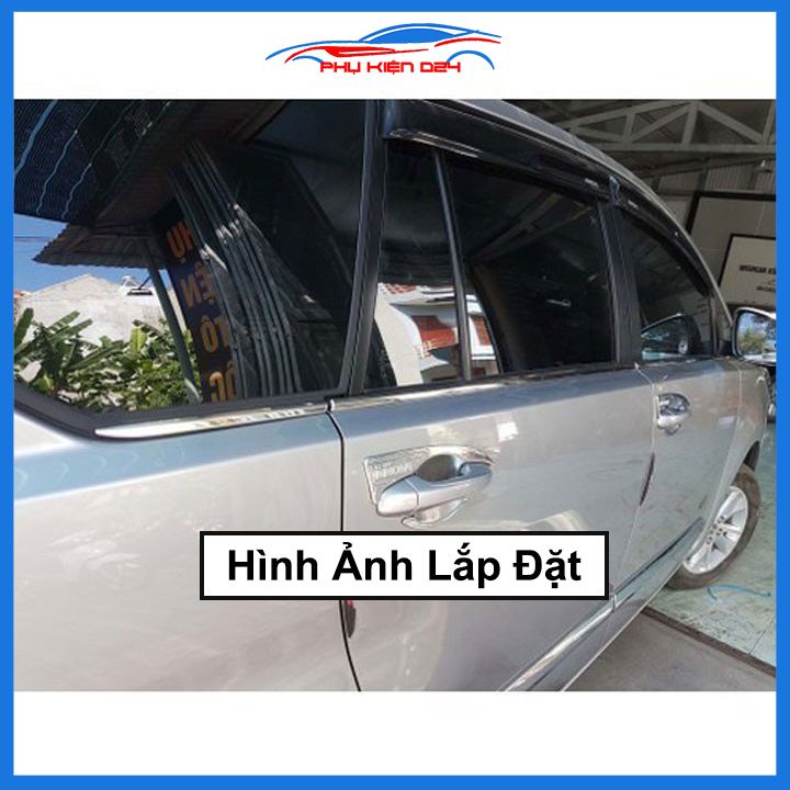 Bộ nẹp viền chân kính cong kính Innova 2017-2018-2019-2020-2021-2022-2023 Inox sáng bóng chuẩn form xe