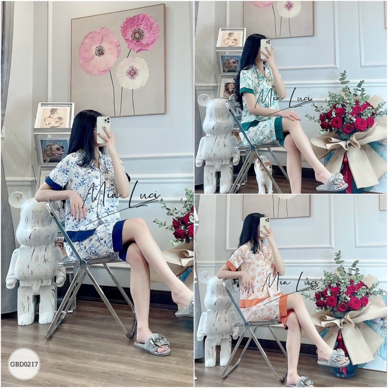 BỘ LỤA LỬNG HÌNH HOA PHỐI 3M VNXK CHO NỮ
