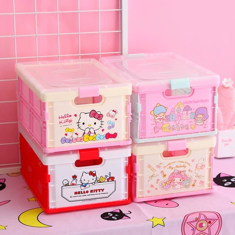 Hộp đựng lưu trữ gấp gọn Hello Kitty
