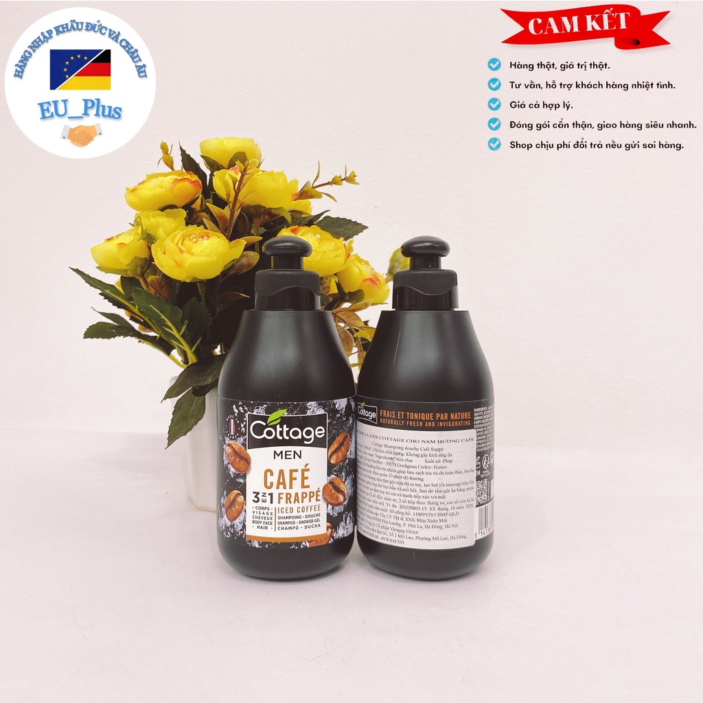 SỮA TẮM GỘI CHO NAM COTTAGE MEN SHAMPOO-SHOWER GEL 3 IN 1