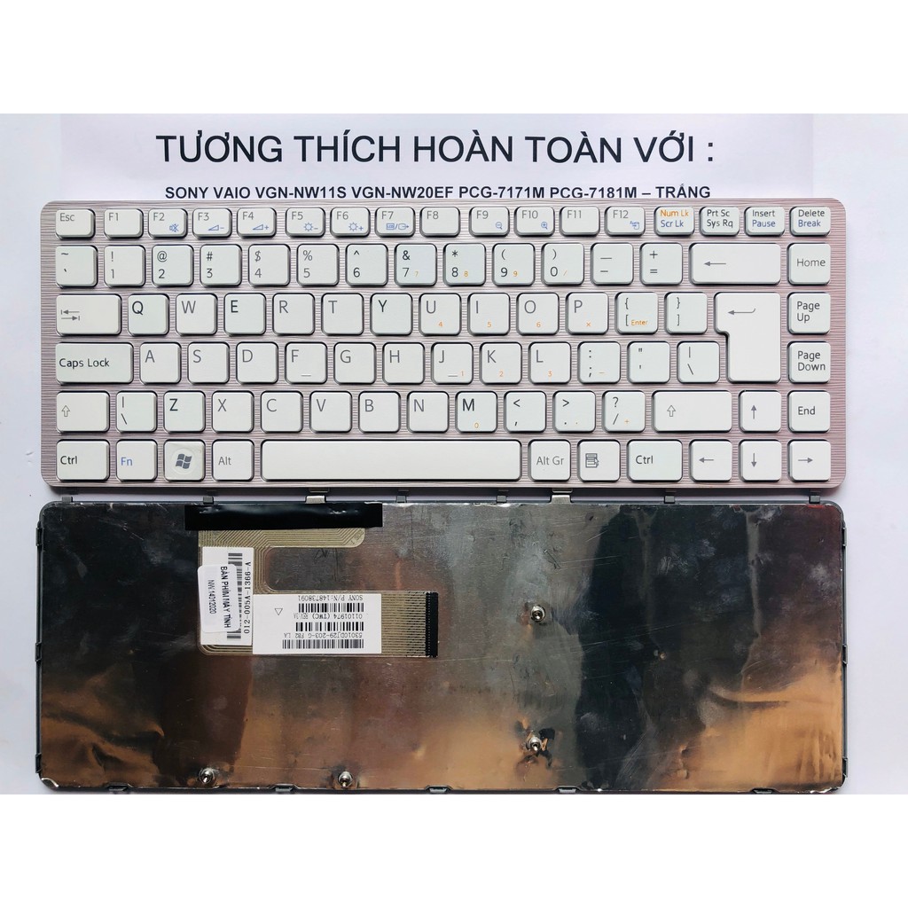 Bàn Phím SONY Vaio VGN-NW11S VGN-NW20EF PCG-7171M  PCG-7181M Đen Hàng Mới 100% Bảo Hành 12 Tháng Toàn Quốc