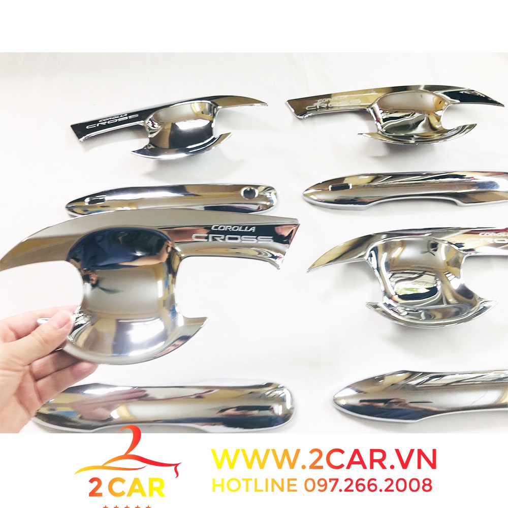 [Mã LIFEAU5SALE giảm 20k đơn 50k] Ốp tay nắm, hõm cửa xe Toyota Corolla Cross 2020- 2021 mạ crom cao cấp
