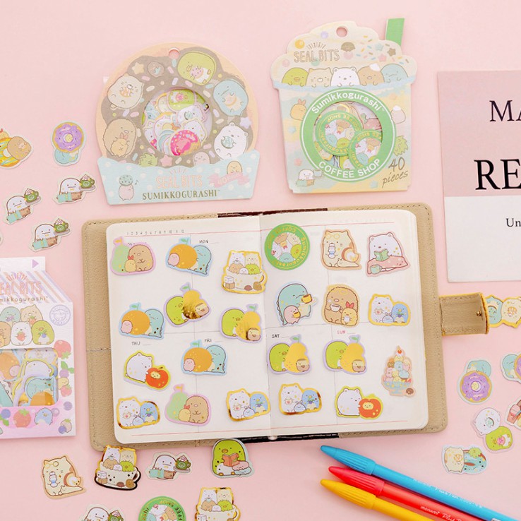 40 Miếng Dán Sticker Kawaii Nhật Bản