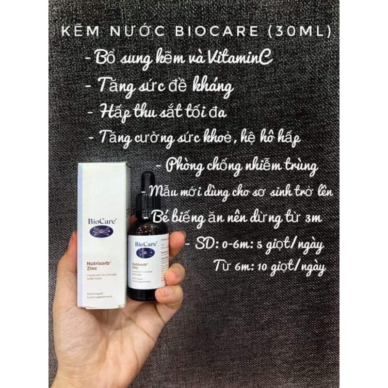 BIOCARE ZINC KẼM DẠNG GIỌT 30ml