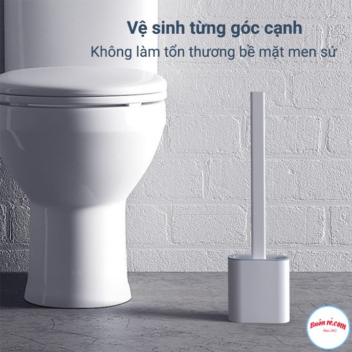 Cọ Vệ Sinh Toilet Bằng Silicon Siêu Sạch Kèm Hộp Đựng – Tặng Kèm 2 Miếng Dán 00990