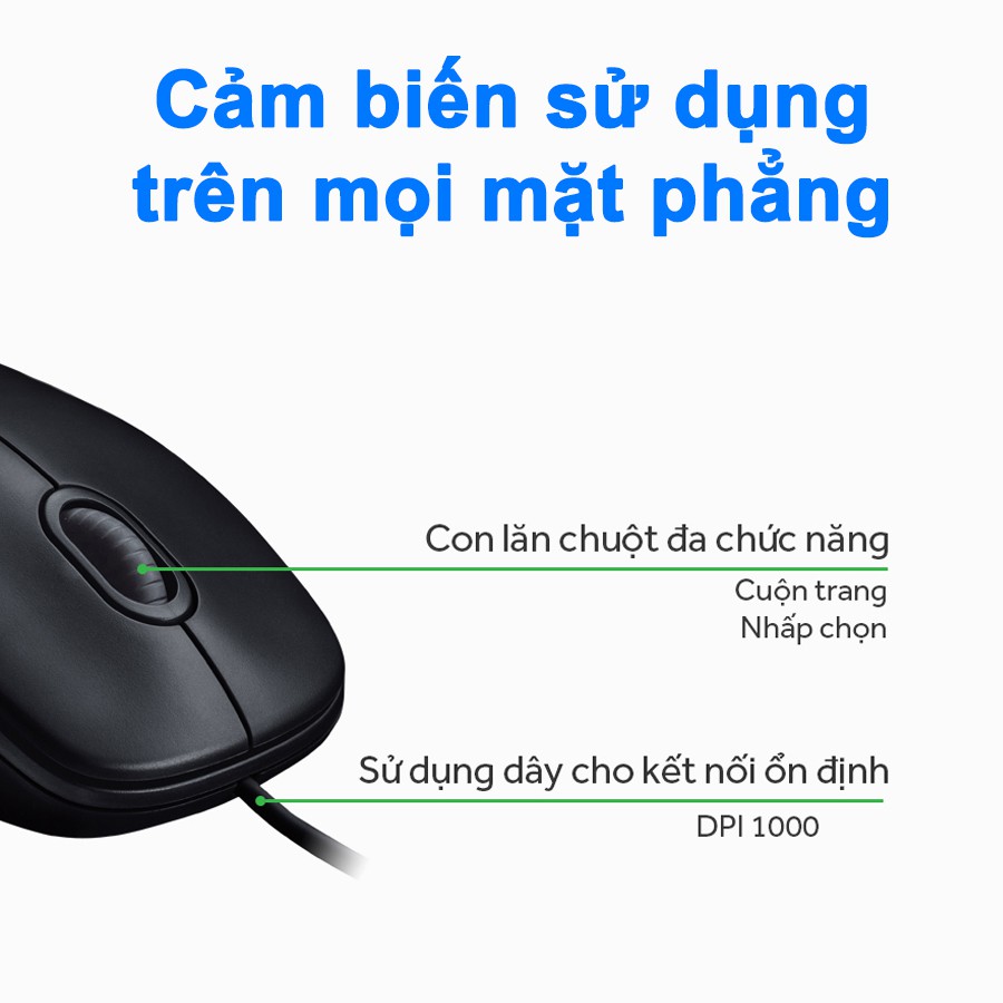 Chuột Dây LOGITECH M100 [ TẶNG LÓT CHUỘT ] - Laptop, chuột văn phòng, game thủ [ BH 6 THÁNG ] | WebRaoVat - webraovat.net.vn