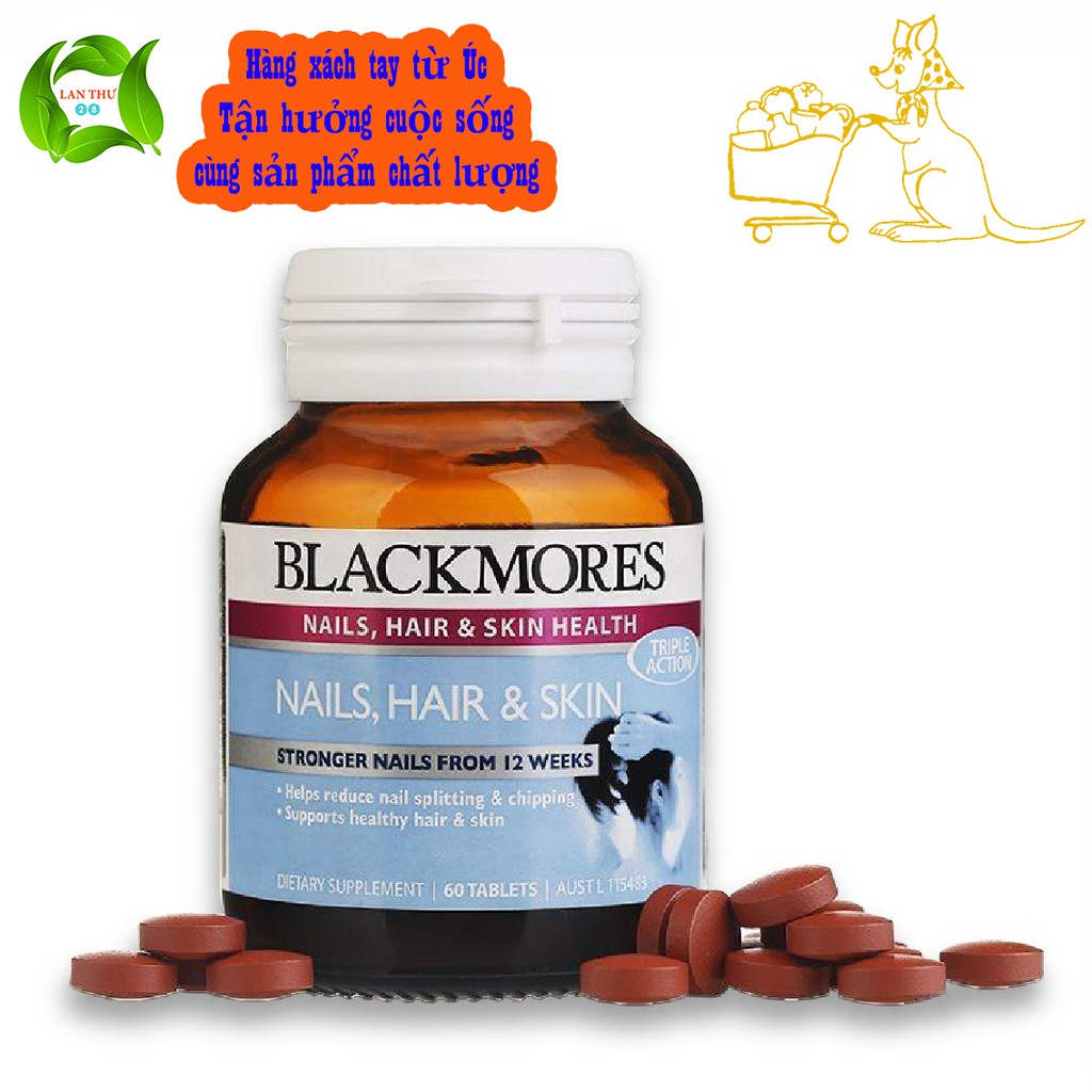 Blackmores Hair nail and skin  60 Viên -Viên vitamin làm đẹp Tóc, da và móng