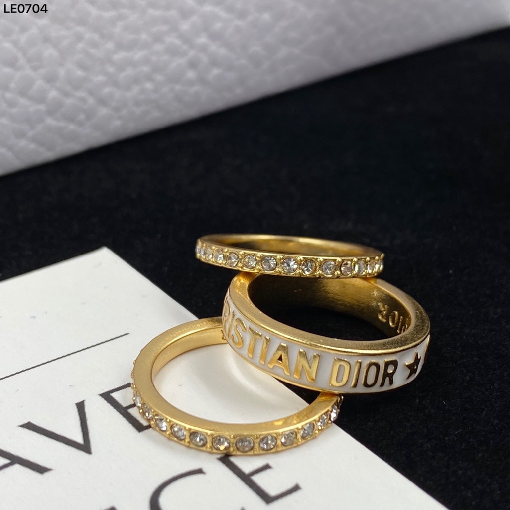 Dors CHRISTIAN nhẫn nữ Vintage Ba cái nhẫn cặp