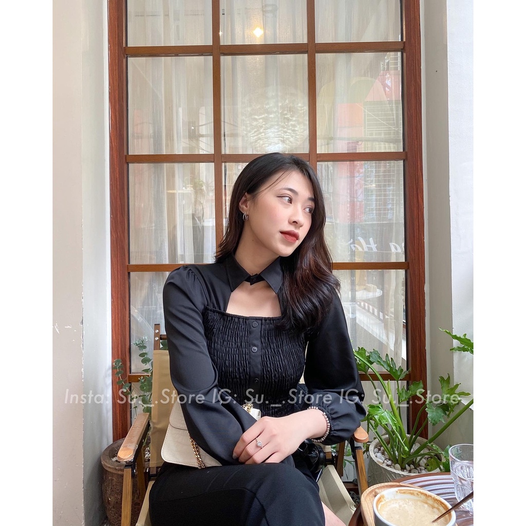 Áo sơ mi khoét cổ thân chun A2232 SUSTORE